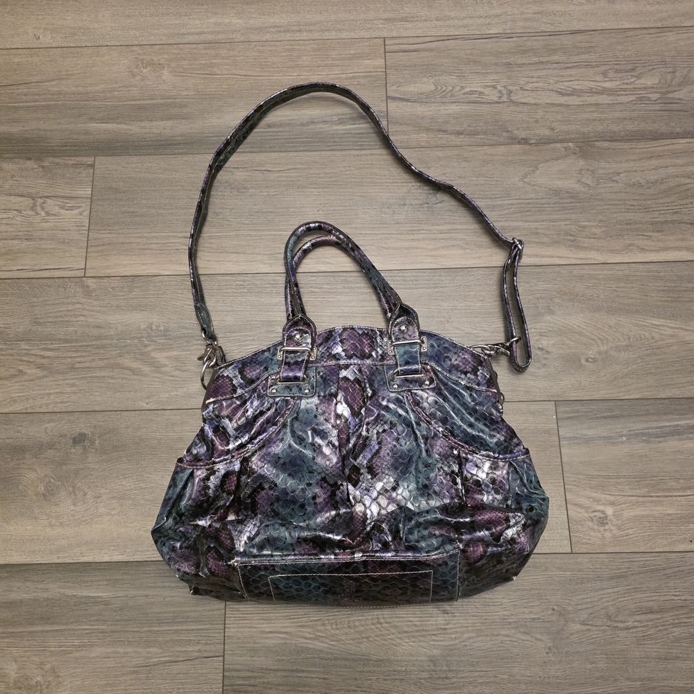 Vtg Y2K Kathy Van Zeeland Multicolor Hobo Bag with Heart Accent - Picture 2 of 12